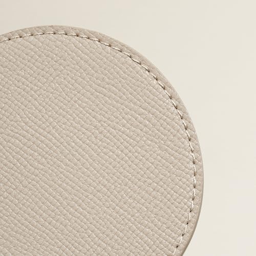 OLETHA Drink Coasters, Set of 4 - Aesthetic Round Coaster for Coffee Bar, Dining Table, Office Desk - Ivory - Image 3