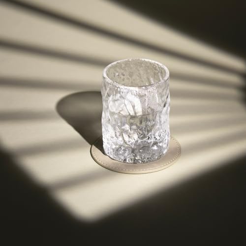 OLETHA Drink Coasters, Set of 4 - Aesthetic Round Coaster for Coffee Bar, Dining Table, Office Desk - Ivory - Image 2