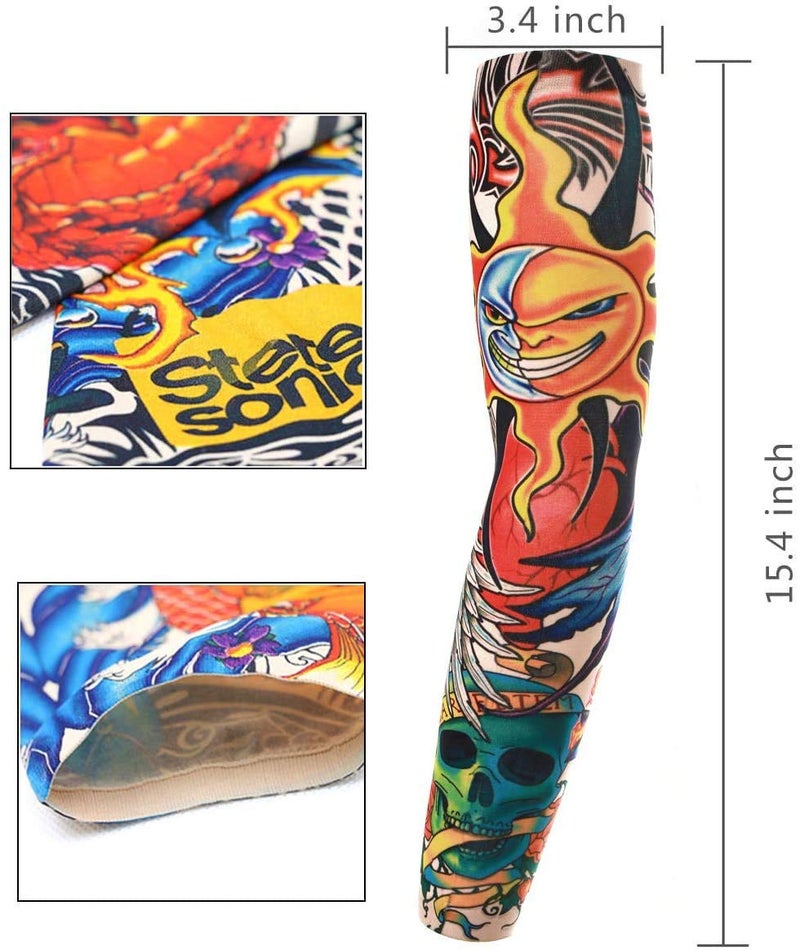 Akstore Temporary Tattoo Sleeves Set Arts Temporary Fake Slip On Tattoo Arm Sleeves Kit (Multicolor Set1) - Image 2