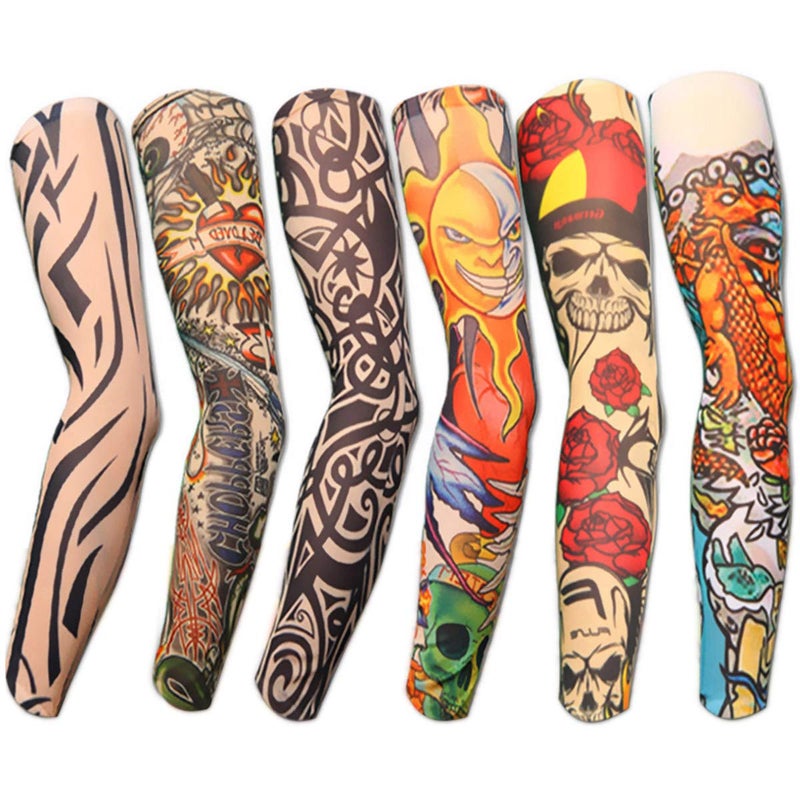 Akstore Temporary Tattoo Sleeves Set Arts Temporary Fake Slip On Tattoo Arm Sleeves Kit (Multicolor Set1) - Image 1