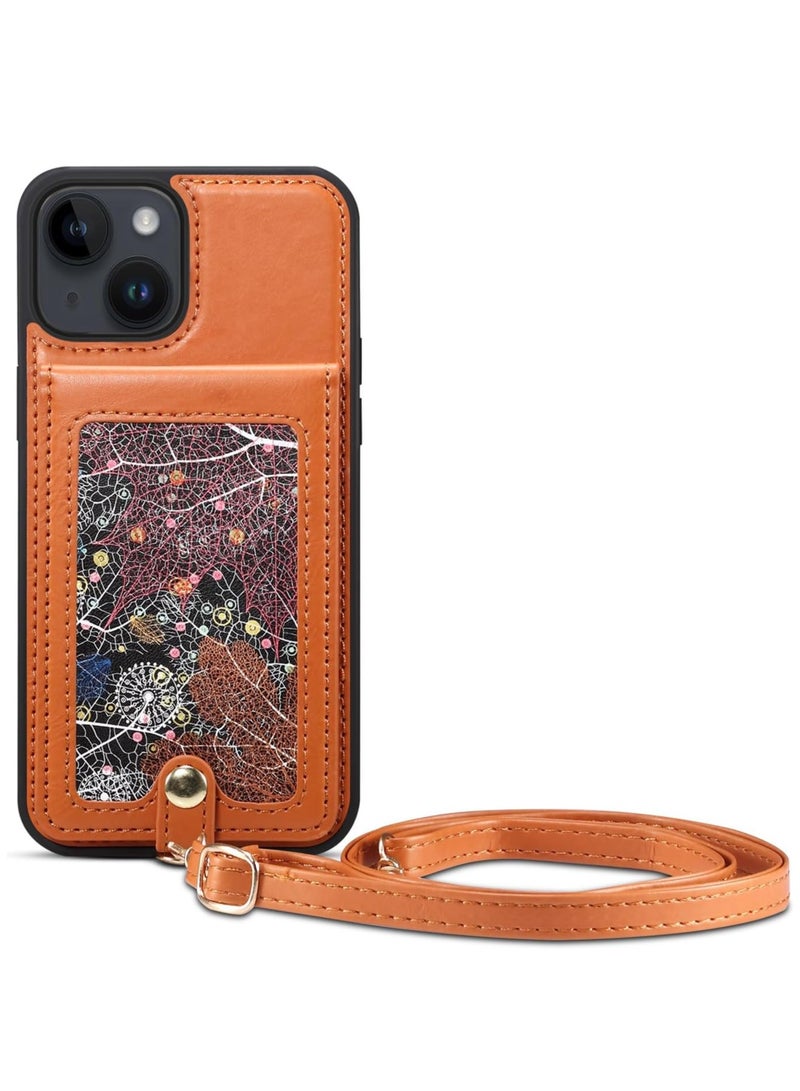 Gerenic Case for iPhone 15 Pro Max/15 Plus/15 Pro/15, Crossbody Leather Case Flip Card Slot Shockproof Protection  - Image 1