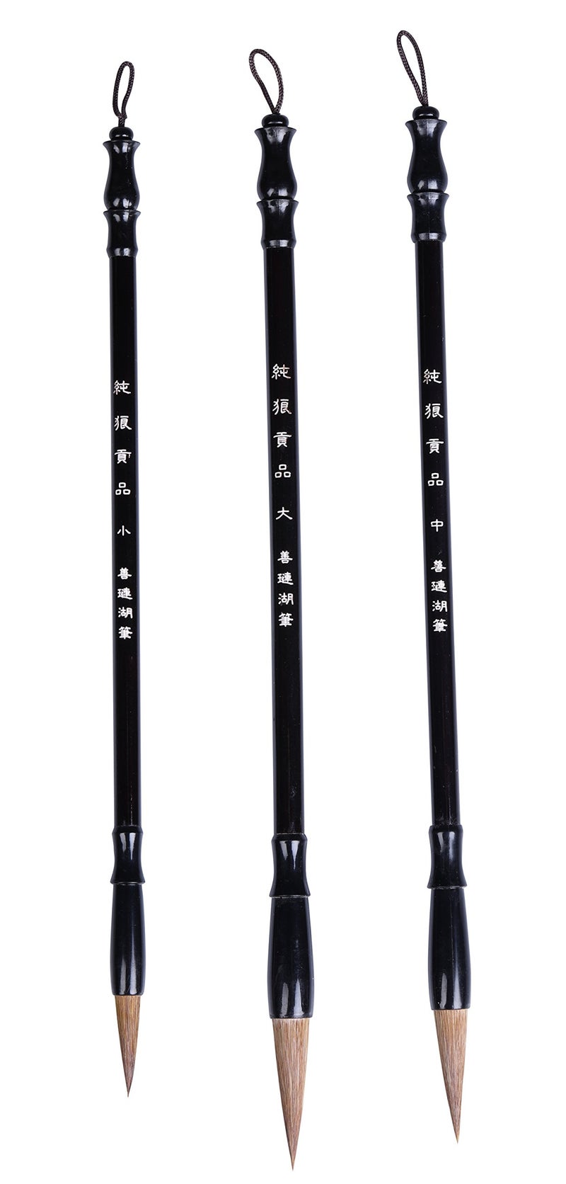 I-MART Chinese Calligraphy Brush, Writing Brush, japanese Sumi-e Drawing/Painting Brush, Maobi (Pack of 3 - Large, Medium, Small Size) - Image 1