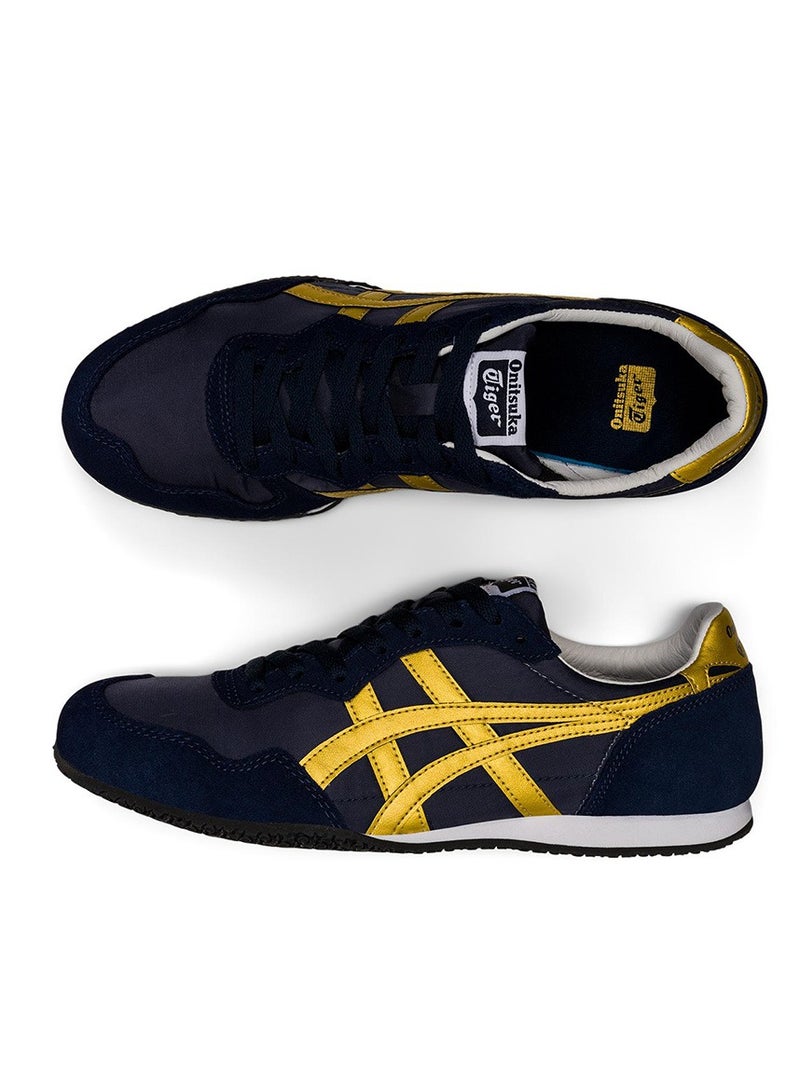 Onitsuka Tiger SERRANO Men and Women Casual Athlesiure/Colorblock Sneakers Shoes Deep Blue/Gold  - Image 4