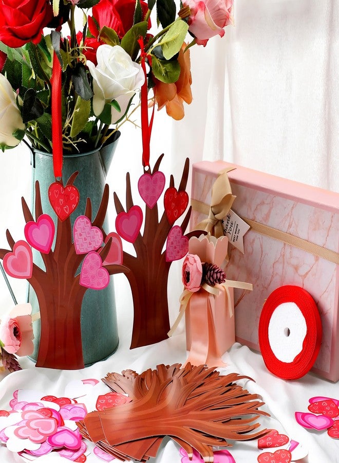 Harloon 48 Sets Valentine Tree of Hearts Craft Kit Make Your Own Bulletin Board Set DIY Valentine Tree with 12 Sheets Glue Point Dots and Ribbon for Kids Home Classroom Party Art Project Decoration - Image 5