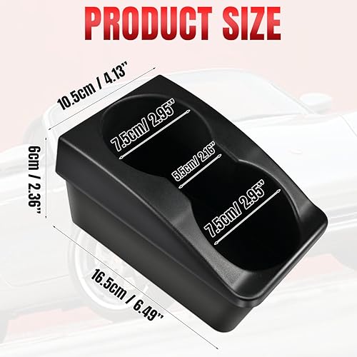 OICCTBF Cup Holder for Porsche Boxster 986 (1997-2004) & 911 996 (1999-2004), Black Plastic Replacement Center Console Armrest Add-on Cup Holder for Standard Sized Cups - Image 2
