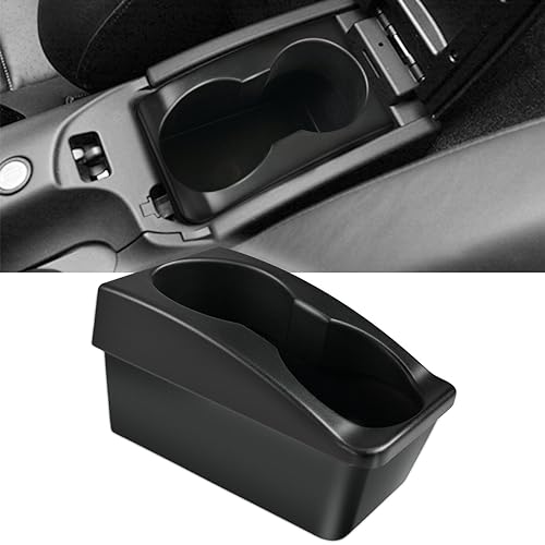 OICCTBF Cup Holder for Porsche Boxster 986 (1997-2004) & 911 996 (1999-2004), Black Plastic Replacement Center Console Armrest Add-on Cup Holder for Standard Sized Cups - Image 1
