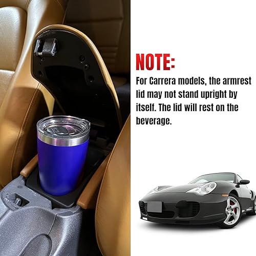 OICCTBF Cup Holder for Porsche Boxster 986 (1997-2004) & 911 996 (1999-2004), Black Plastic Replacement Center Console Armrest Add-on Cup Holder for Standard Sized Cups - Image 4