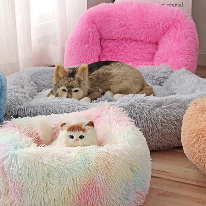 La La Pet سرير لا لا بيت® دونات للكلاب والقطط - سرير كهف مريح للحيوانات الأليفة - سرير جحر للكلاب - سرير مهدئ للعناق - سرير حيوانات أليفة ذاتي التدفئة - وسادة قطيفة ناعمة للحيوانات الأليفة - تحسين النوم للقطط والكلاب الصغيرة والمتوسطة - وردي كبير - Image 2
