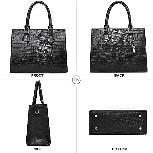 CHICAROUSAL Crossbody Purses and Handbags for Women PU Leather Tote Top Handle Satchel Shoulder Bags (Stw Black) - Image 4