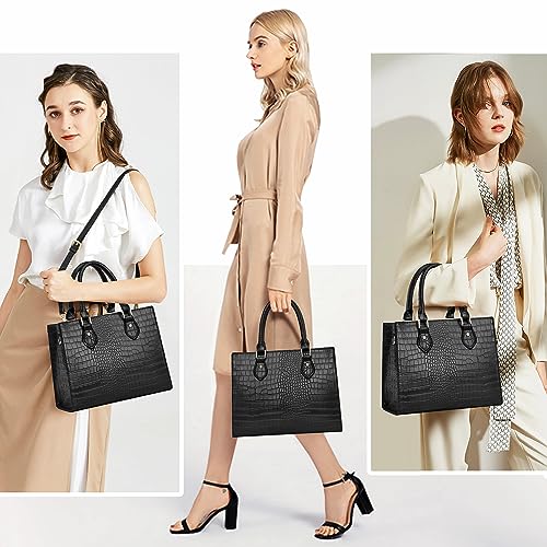 CHICAROUSAL Crossbody Purses and Handbags for Women PU Leather Tote Top Handle Satchel Shoulder Bags (Stw Black) - Image 3