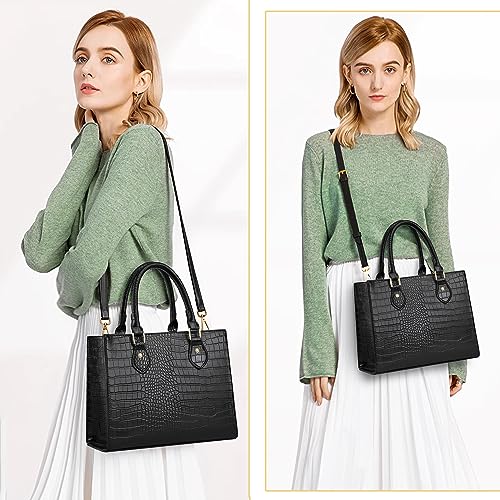 CHICAROUSAL Crossbody Purses and Handbags for Women PU Leather Tote Top Handle Satchel Shoulder Bags (Stw Black) - Image 2