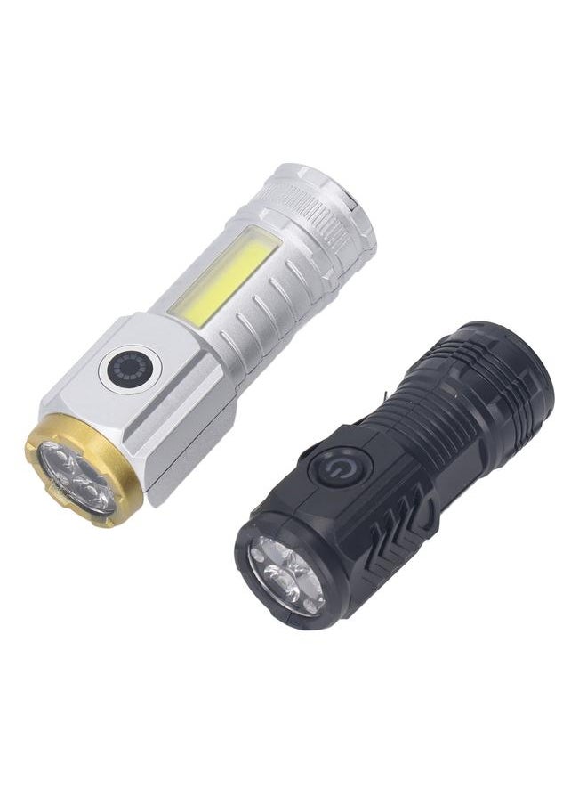 Thoraya 2PCS Set LED Rechargeable Flashlight USB Portable High Birghtness Outdoor Mini Flashlight  - Image 5