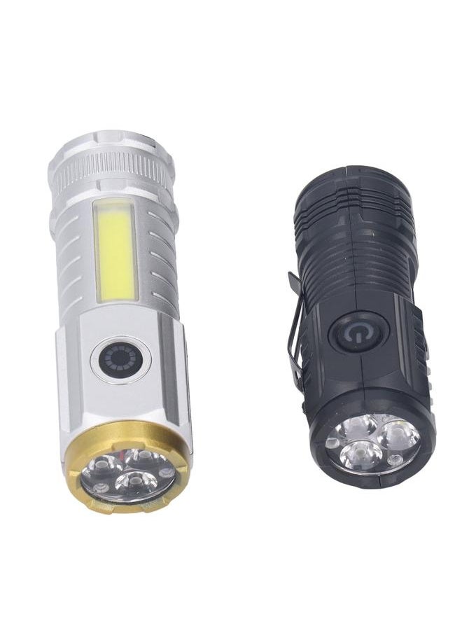 Thoraya 2PCS Set LED Rechargeable Flashlight USB Portable High Birghtness Outdoor Mini Flashlight  - Image 4
