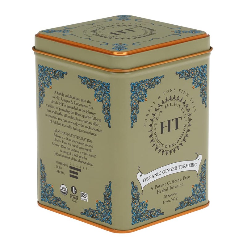 Harney & Sons HT Organic Ginger Turmeric Tea, 20 Sachets of Soothing Ginger Turmeric Tea - Image 1