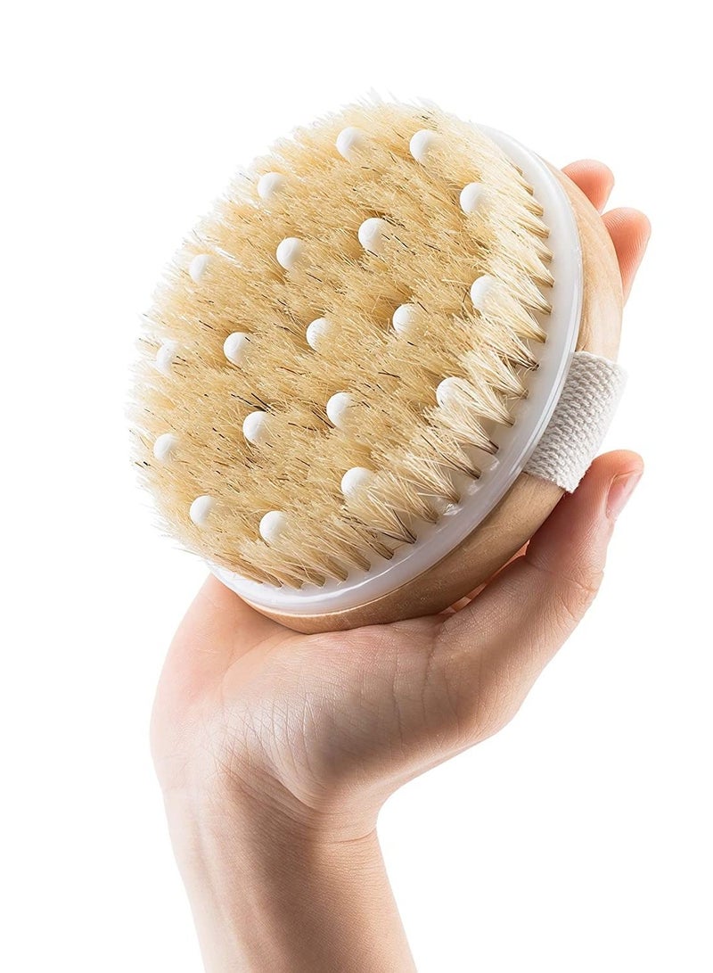 Lifenpure™ Exfoliating  wooden round bath Body Brush - Image 1