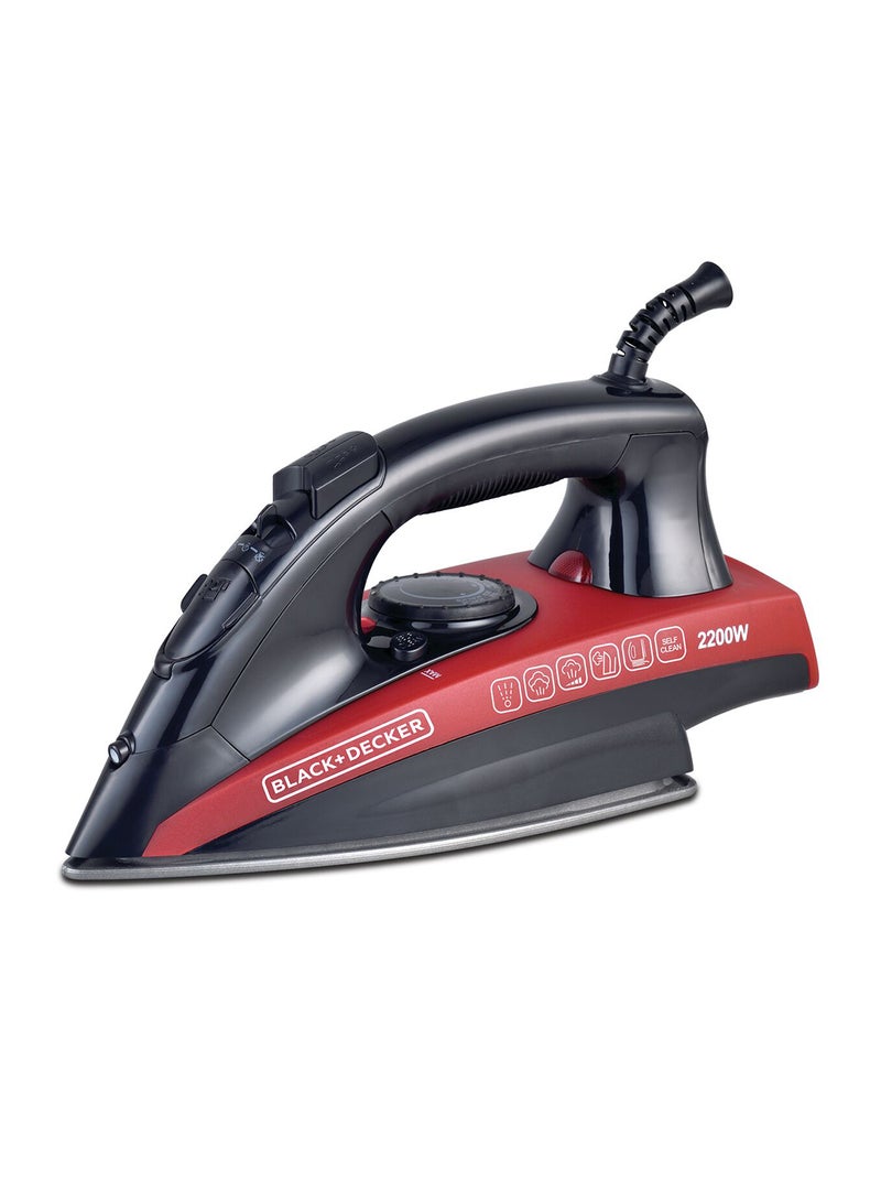 BLACK+DECKER Steam Iron 220 ml 2200 W X2200-B5 Black/Red - Image 1