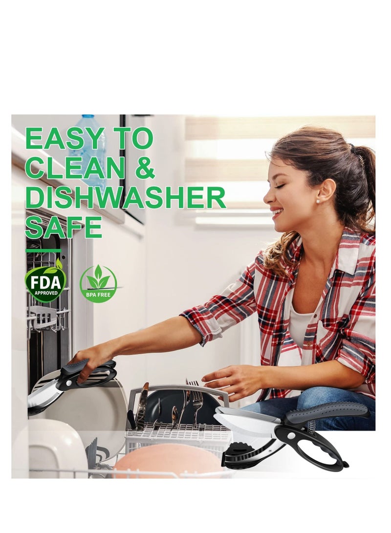 XiuWoo Salad Scissors for Chopped Salad, Stainless Steel Double-Edged Chopper, Multifunctional Kitchen Tools - Image 4