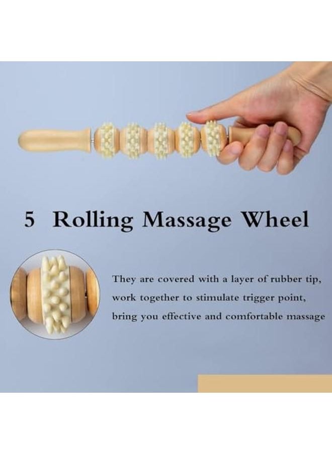 Generic Wooden Massage Roller, Acupoint Massage Stick Roller Massager Body Massage Tool  - Image 3