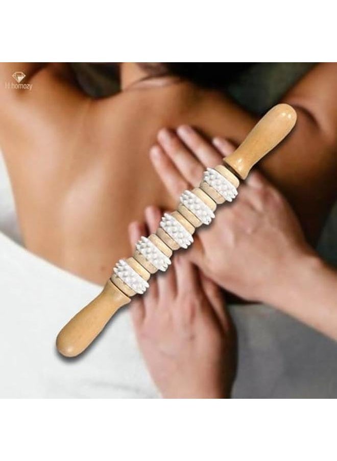 Generic Wooden Massage Roller, Acupoint Massage Stick Roller Massager Body Massage Tool  - Image 4