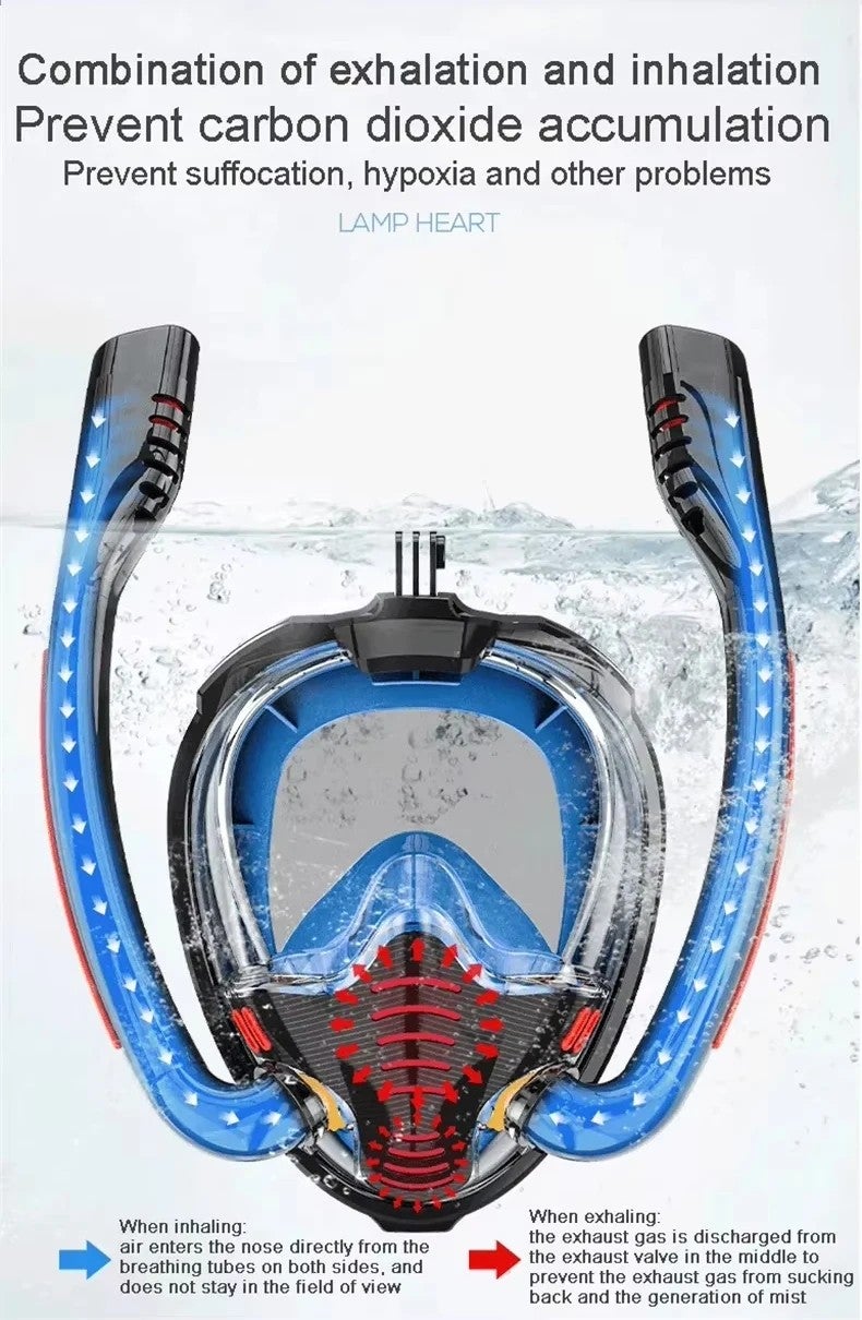 Bluejw Eco Friendly Swim Scuba Diving Full Face Mask Go Pro Mount  Diving Mask for Adults - Image 5
