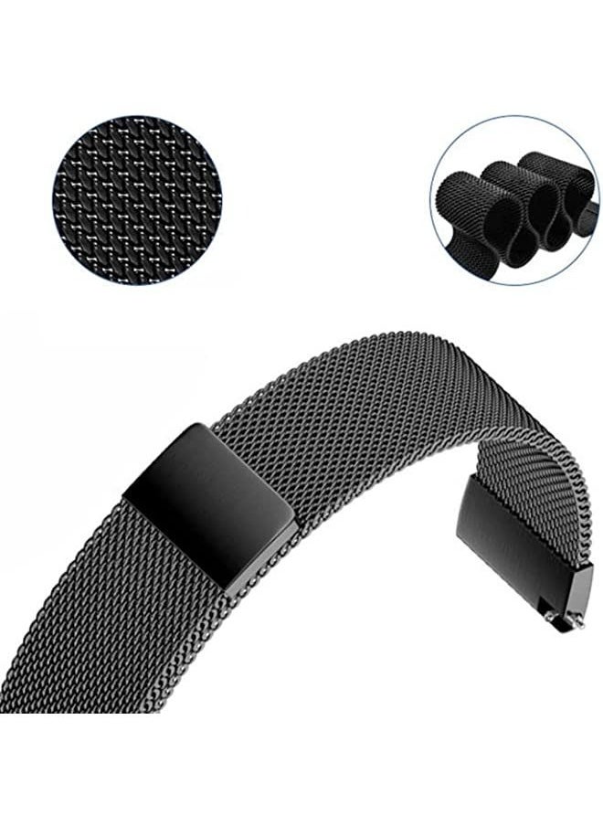 Generic - Band For Huami Amazfit GTS 20mm / Bip U Pro  Milanese Magnetic Metal Watch Band Black - Image 1