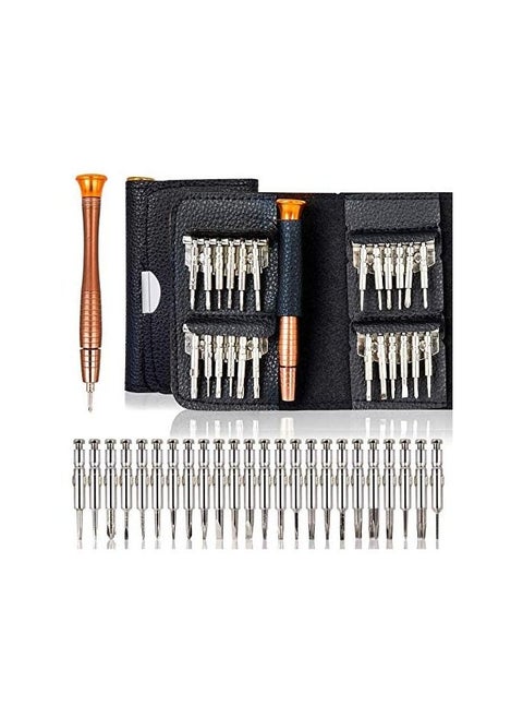 25 In 1 Precision Screwdriver Set Repair Tools Kit Black/Silver