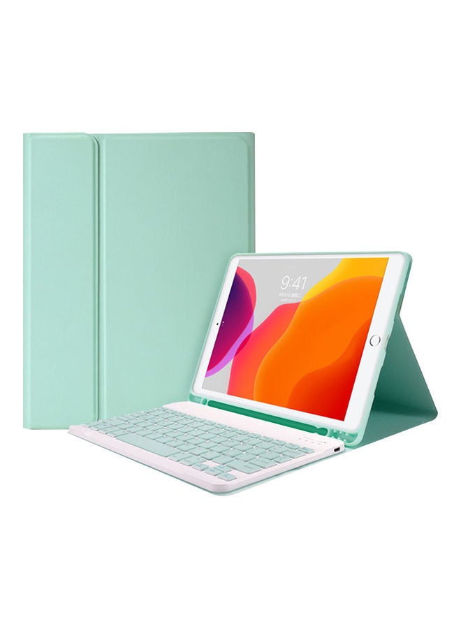 NIBEMINENT Detachable BT Keyboard Case with Elastic Pen Slot Compatible Apple iPad Pro11 Green