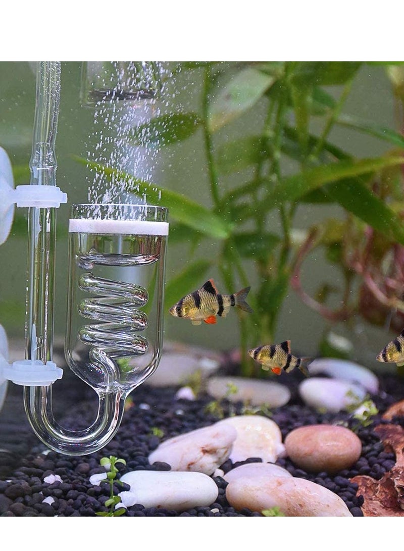 حوض السمك خزان الأسماك ثاني أكسيد الكربون الناشر مفاعل ثاني أكسيد الكربون مع فحص الأنابيب على شكل حرف U مصاصة متكاملة فقاعة مكافحة زجاج الأكريليك لؤلؤة غرامة للغاية - Image 2