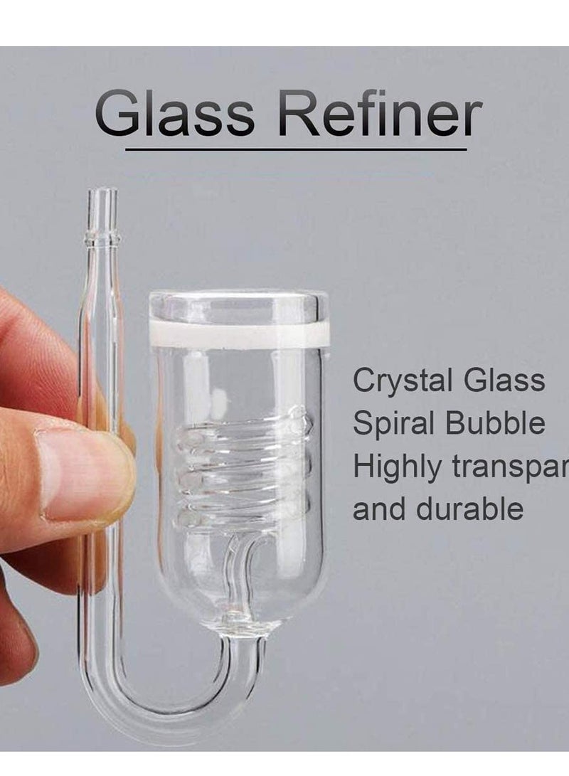 حوض السمك خزان الأسماك ثاني أكسيد الكربون الناشر مفاعل ثاني أكسيد الكربون مع فحص الأنابيب على شكل حرف U مصاصة متكاملة فقاعة مكافحة زجاج الأكريليك لؤلؤة غرامة للغاية - Image 5