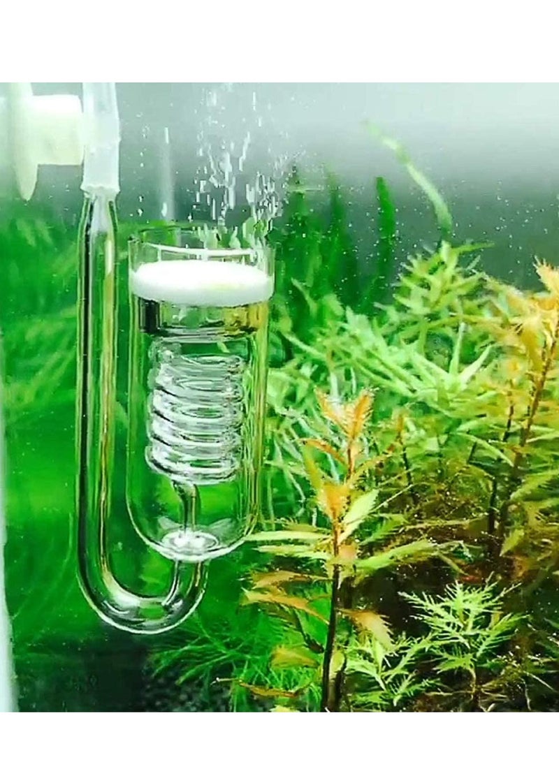 حوض السمك خزان الأسماك ثاني أكسيد الكربون الناشر مفاعل ثاني أكسيد الكربون مع فحص الأنابيب على شكل حرف U مصاصة متكاملة فقاعة مكافحة زجاج الأكريليك لؤلؤة غرامة للغاية - Image 3