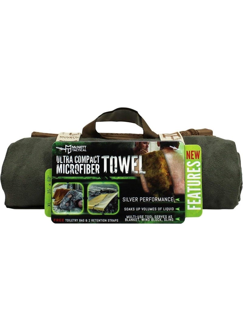 GEAR AID Quick Dry Microfiber Towel for Travel, Camping and Sports, OD Green, L, 30â€ x 50â€ - Image 2