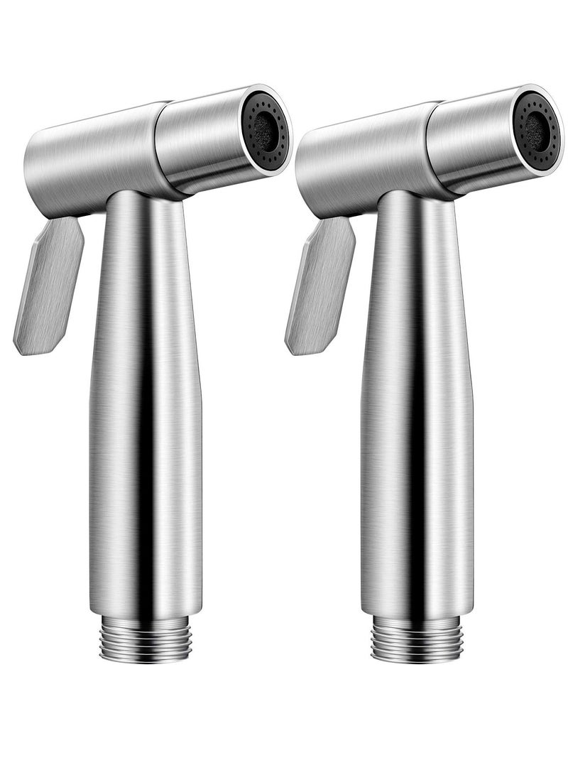 MJZ 2 Pieces Bidet Toilet Sprayer Head Stainless Steel Handheld Bidet Sprayer for Personal Hygiene Cloth Bathroom Diaper Sprayer for Kitchen and Toilet Cleaning - Image 1