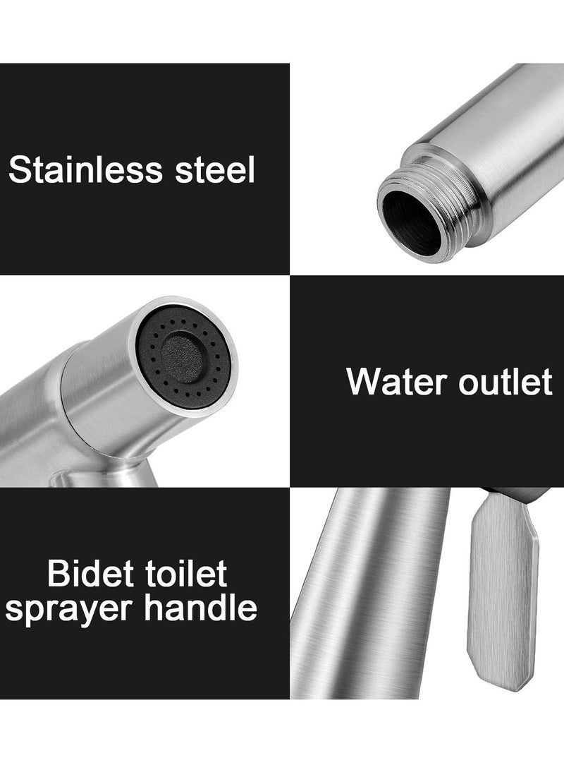MJZ 2 Pieces Bidet Toilet Sprayer Head Stainless Steel Handheld Bidet Sprayer for Personal Hygiene Cloth Bathroom Diaper Sprayer for Kitchen and Toilet Cleaning - Image 3