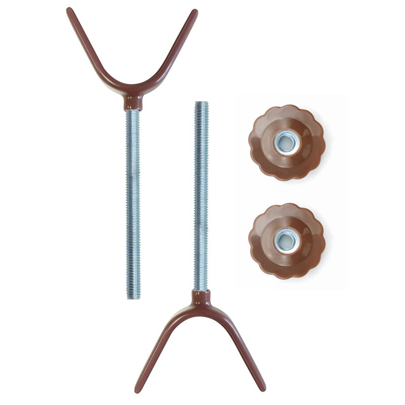 vmaisi Baby Gate Banister Adapter Y-Spindle Rods - M8 (8mm) Replacement Bolt Part for Pressure Mounted Baby and Pet Safety Stair Gates, Extra Long Wall Mounting Screws Rod & Bolts (Y-Brown-2 Pack) - Image 2