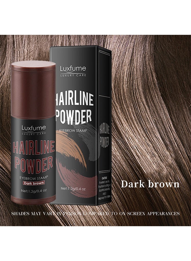 Luxfume Hairline Powder Stick, Instantly Conceals Hair Loss, Hairline Contouring Shadow Powder for Women & Men, Waterproof, Multi-Use, Long Lasting, Portable # Dark Brown - Image 2