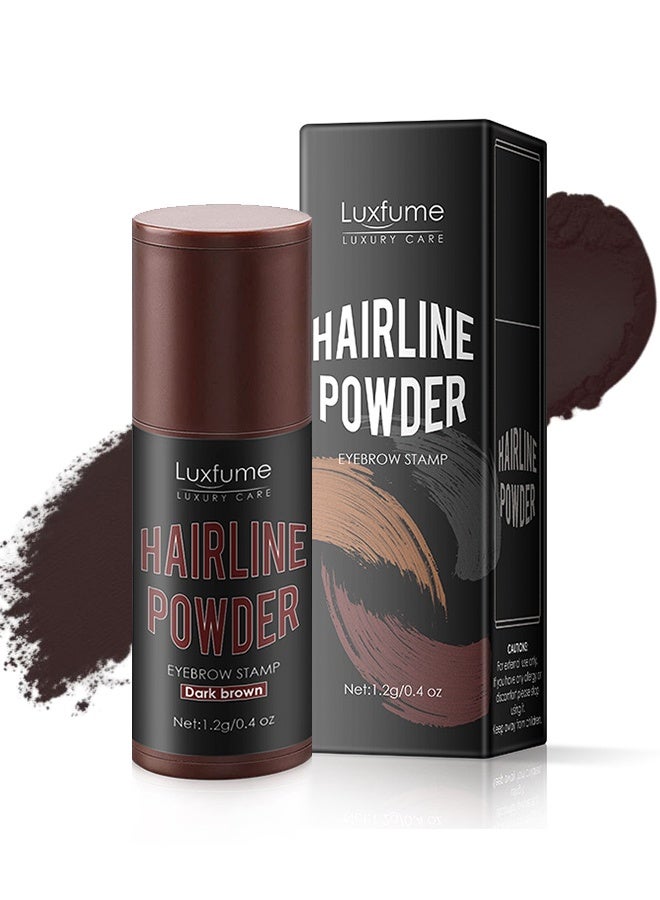 Luxfume Hairline Powder Stick, Instantly Conceals Hair Loss, Hairline Contouring Shadow Powder for Women & Men, Waterproof, Multi-Use, Long Lasting, Portable # Dark Brown - Image 1