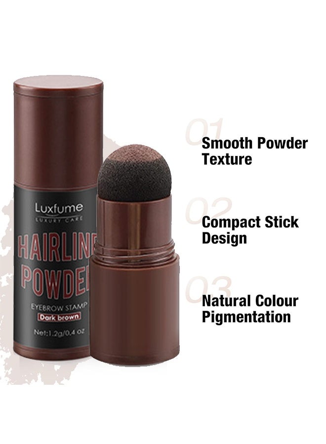 Luxfume Hairline Powder Stick, Instantly Conceals Hair Loss, Hairline Contouring Shadow Powder for Women & Men, Waterproof, Multi-Use, Long Lasting, Portable # Dark Brown - Image 4