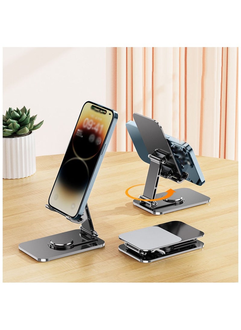 Generic Folding Cell Phone Stand Adjustable 360° Rotation Non-Slip Metal Phone Stand for Desk  - Image 3