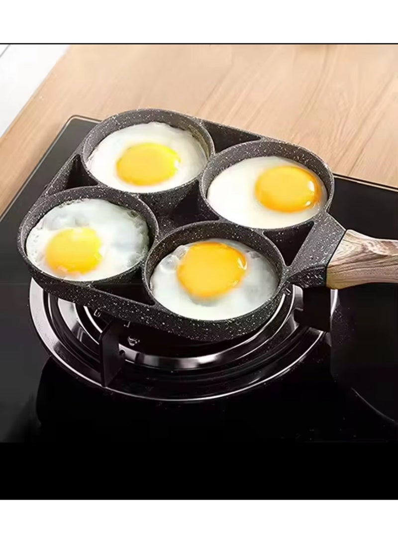 Granite Frying Pan, 4 Eyes Nonstick Frying Pan, Stylish Pancake Pan, Burger Pan, Fried Eggs, Even Heat Distribution, Durable and Easy to Clean for Daily Use - Image 1
