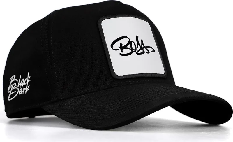 Black Börk BlackBörk V1 Baseball Boss - Unisex Black Hat (Cap) with 1 Code Logo