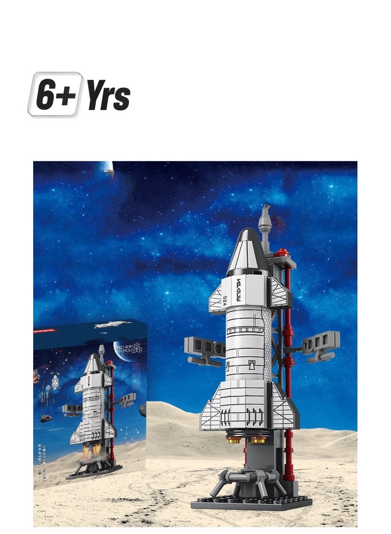 107-Piece Aviation Rocket Building Blocks Toys, Star Ship Models, Train Hands-On Skills Develop Intelligence And Stimulate Creativity - Image 1