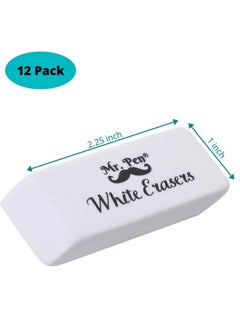 Mr. Pen Erasers Pencil Eraser 12 Pack White Erasers Eraser Erasers For Drawing Eraser Pencil Pencil Erasers Erasers For Kids Art Erasers For Drawing Artist Eraser White Eraser Art Eraser  - Image 2