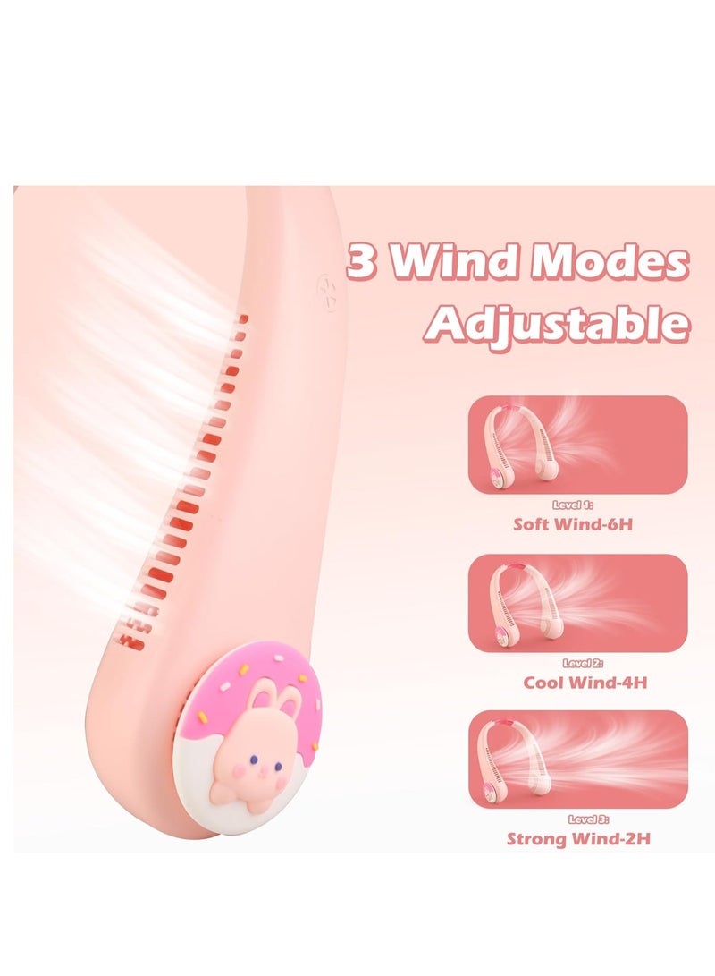 General Neck Fan - Bladeless Rechargeable Fan with Battery Operated and 3 Speeds Adjustable, Personal Portable Fan for Summer Travel, Gifts for Kids Girls Women Men Indoor Outdoor  - Image 2