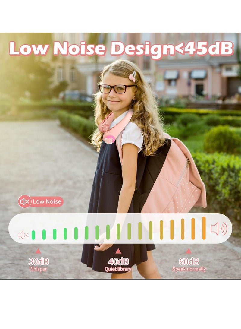 General Neck Fan - Bladeless Rechargeable Fan with Battery Operated and 3 Speeds Adjustable, Personal Portable Fan for Summer Travel, Gifts for Kids Girls Women Men Indoor Outdoor  - Image 5