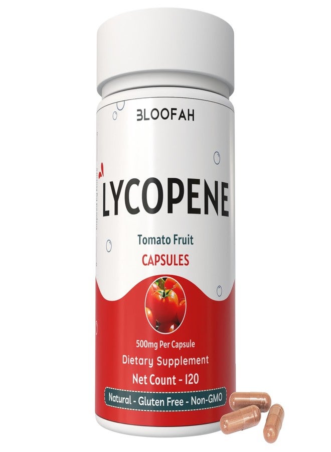 Bloofah Lycopene Supplement Capsules 500mg – Tomato Fruit Powder with Natural Lycopene for Antioxidant & Daily Wellness Support | Gluten Free, Non-GMO (120 Count (Pack of 1)) - Image 1