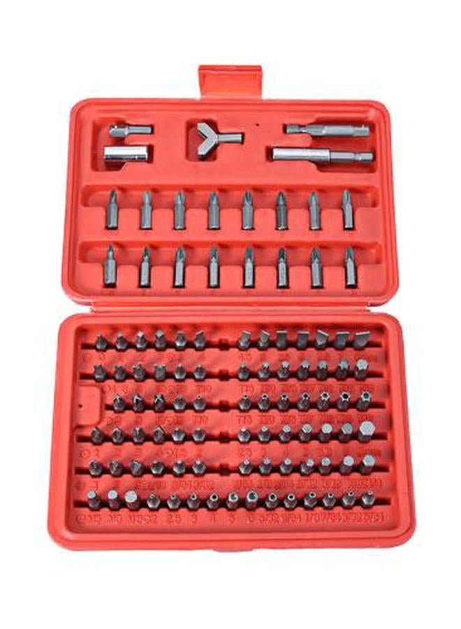 NIBEMINENT 100-Piece Bit Electrical Screw Driver Set Red/grey  - Image 5