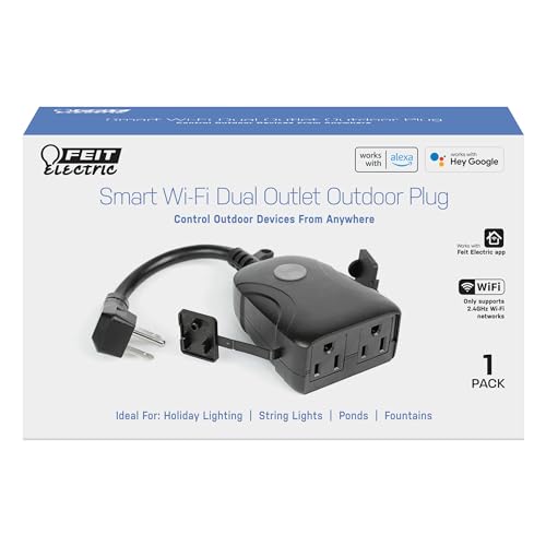 Feit Electric 120V 15A Smart Wifi Enabled Dual Outlet Wall Plug - Image 2
