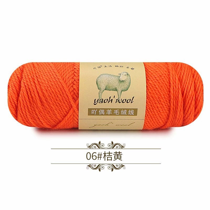 Handmade Wool Yarn Scarf Hat Coat for Children 06 Orange
