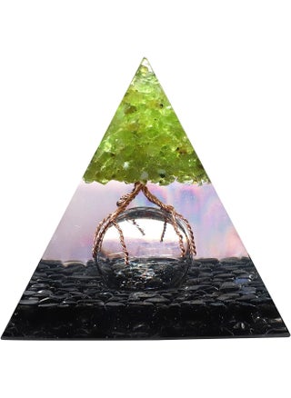 SUNYIK Peridot Tree of Life Pyramid with Glass Sphere, Obsidian Chips Tumbled Stone Orgone Pyramid Energy Generator for Chakra Reiki Meditation - pzsku/ZD1F4F871FF00B85D7AFAZ/45/_/1744284431/a8d5dc97-0aa5-4750-ba51-03f99b284a7b