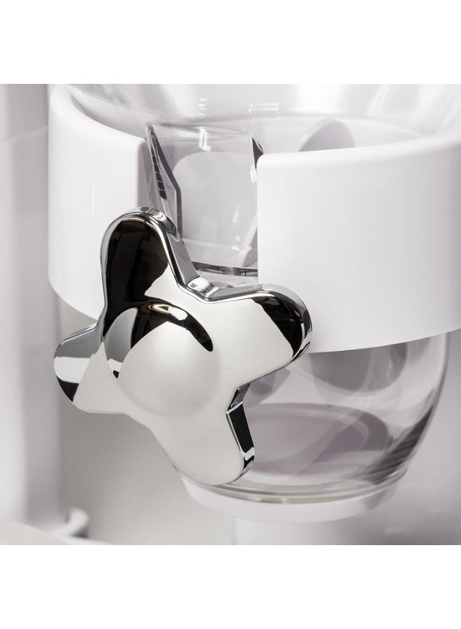 Double Cereal Dispenser Classic Dry Food Canister, Dry Food Dispenser Control Storage Container, Great for Cornflakes, Candy, Nuts, Beans, Granola - Kitchen Storage Dispenser, White - Image 3